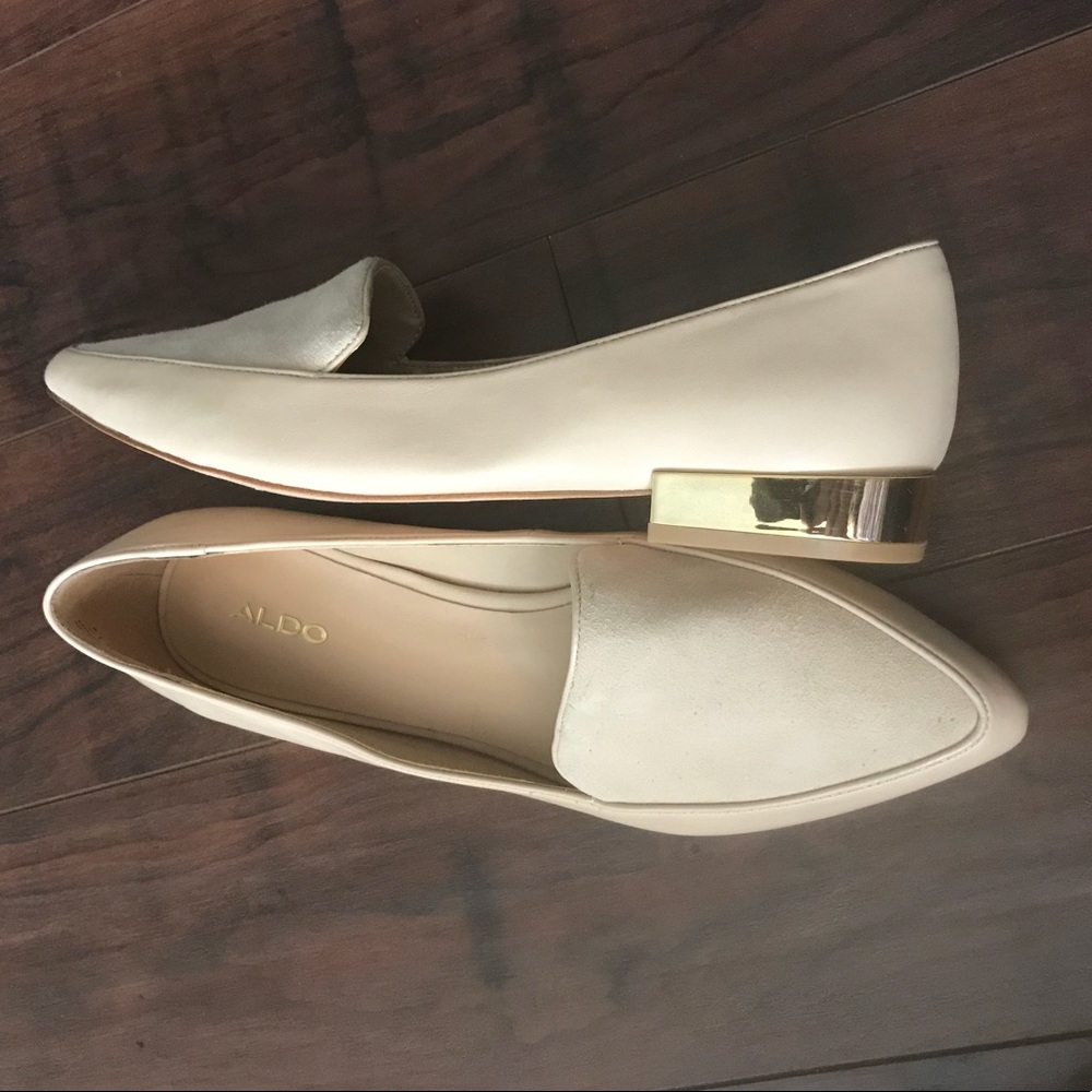 Nude & Gold Aldo Loafers